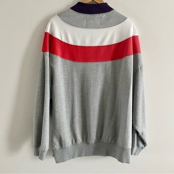 bdg Crew Neck Grey Purple Colour Block Casual Baggy Sweater - Picture 7 of 15